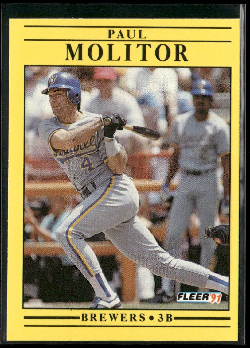 Paul Molitor Player Lot Bundle 10 Different Baseball Cards PM001 Brewers back