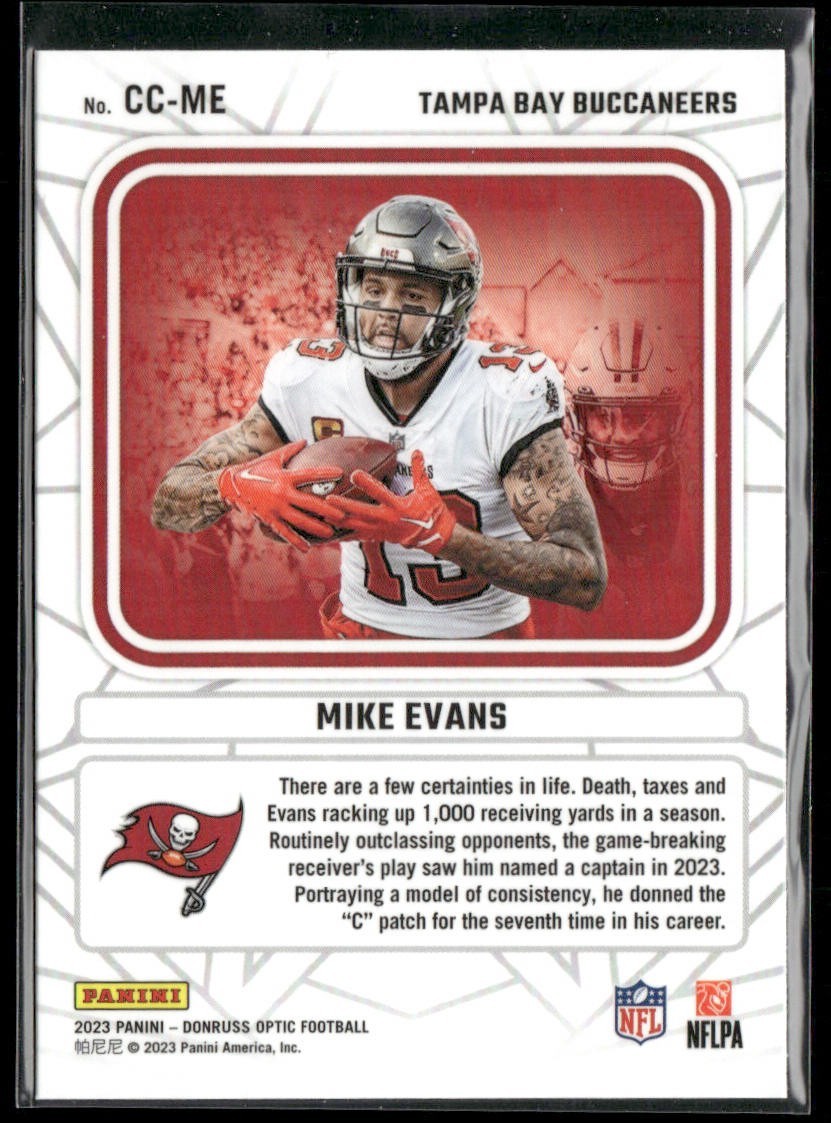 Mike Evans Player Lot Bundle 10 Different Football Cards ME003 Buccaneers back