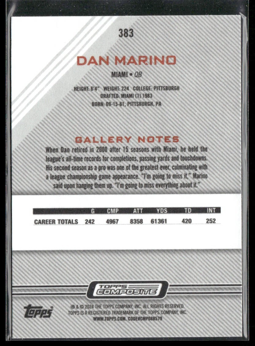 Dan Marino Player Lot Bundle 10 Different Football Cards DM003 Dolphins back