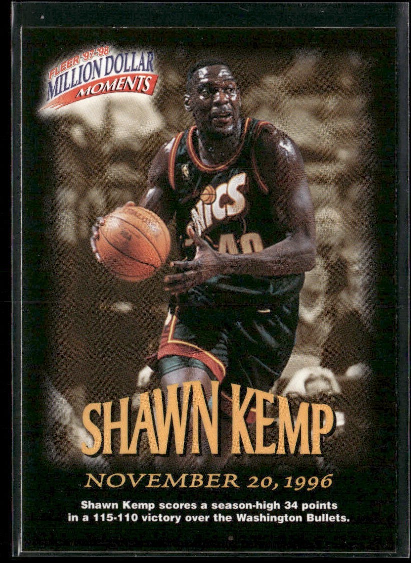 Shawn Kemp Player Lot Bundle 10 Basketball Cards SK001 Supersonics Cavs 1 RC back