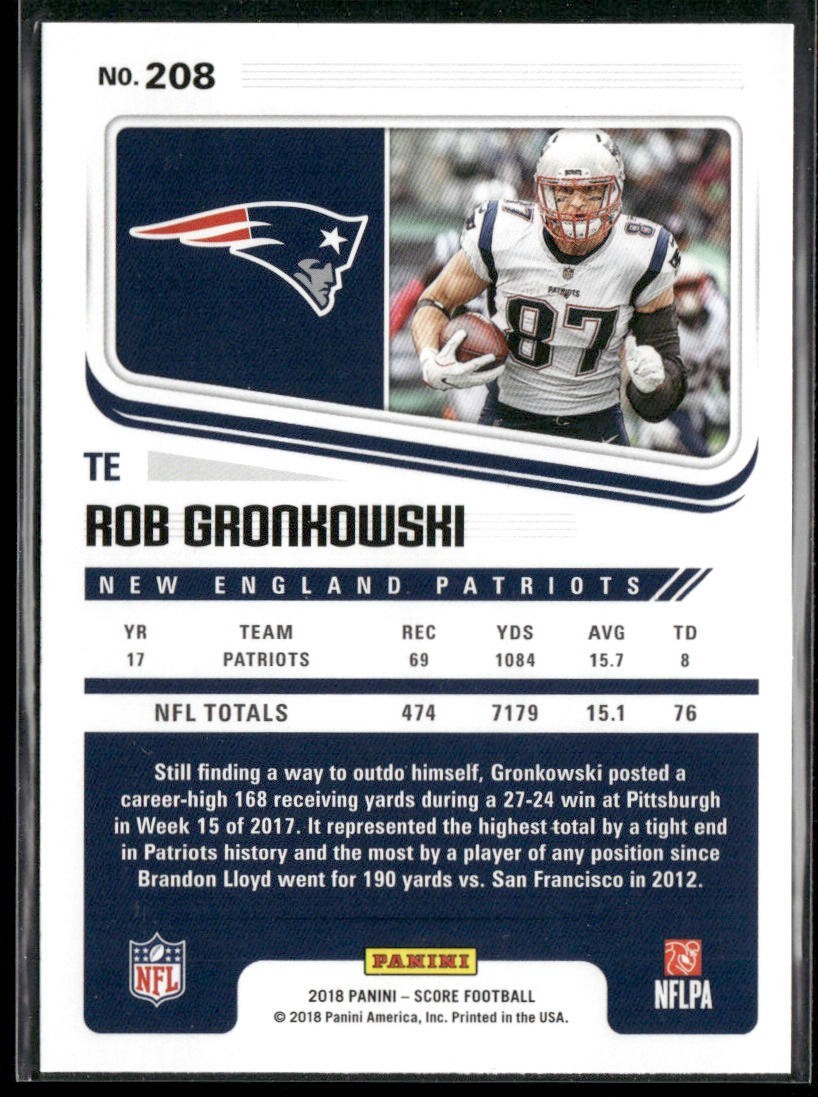 Rob Gronkowski Player Lot Bundle 10 Different Football Cards RG002 back