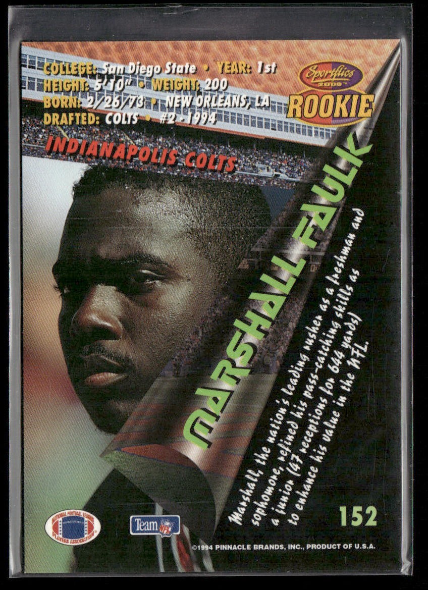 Marshall Faulk Player Lot Bundle 10 Different Football Cards MF002 2 RC back