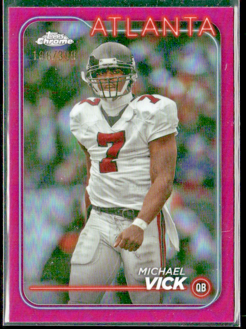 Michael Vick Atlanta 2024 Topps Chrome Purple Refractor #2 065/399 Falcons front
