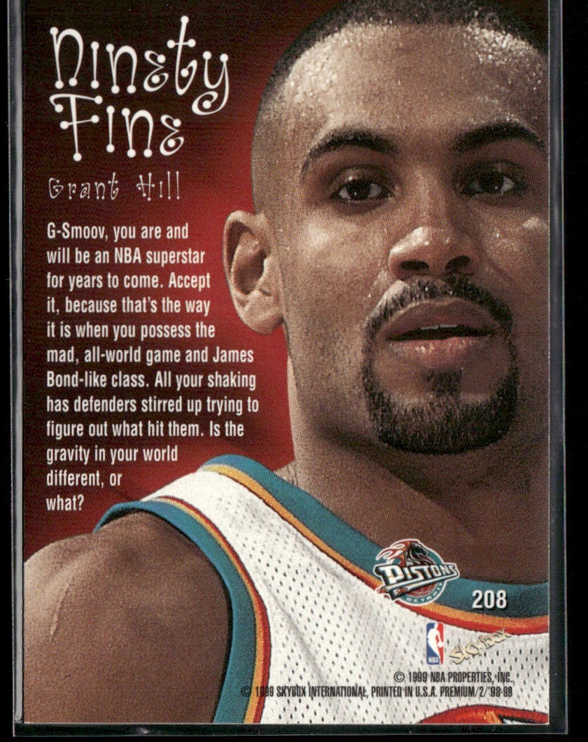 Grant Hill Player Lot Bundle 10 Basketball Cards GH001 Pistons 1 RC back