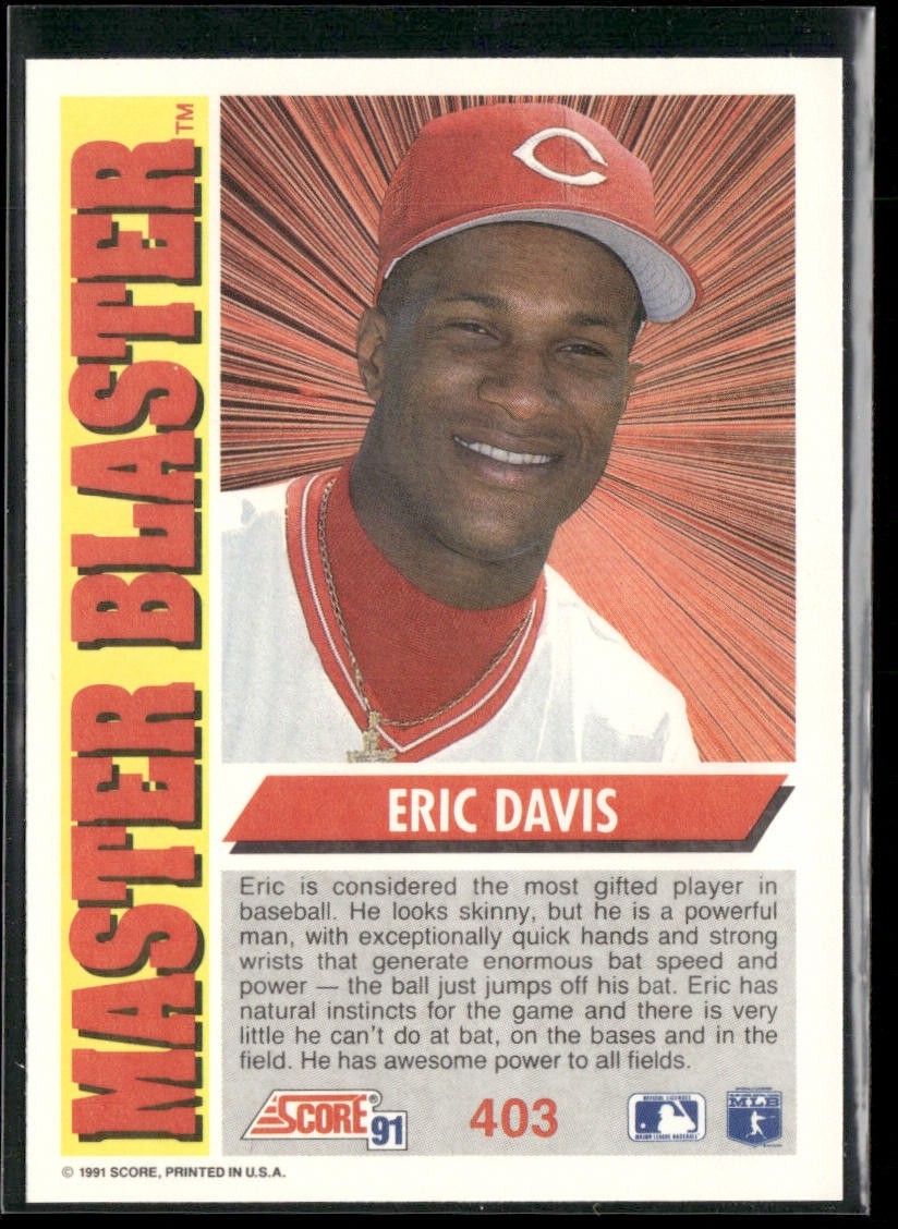 Eric Davis Player Lot Bundle 10 Different Baseball Cards ED001 Reds back