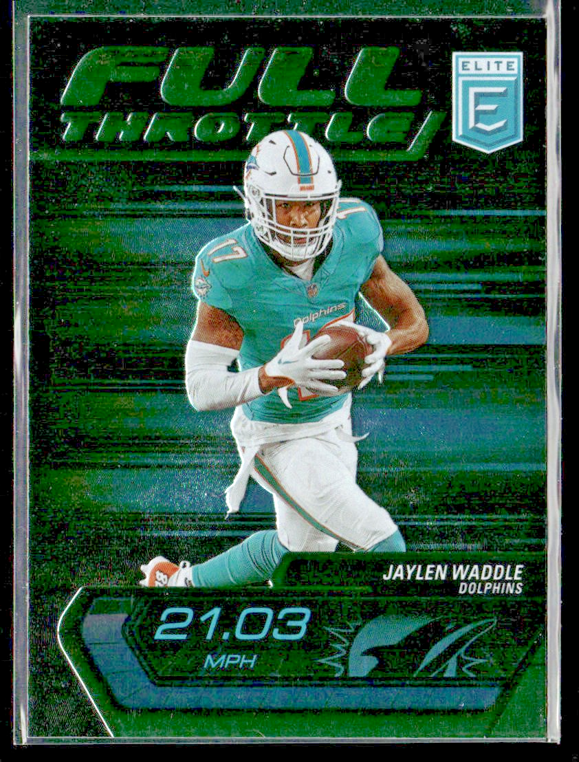 Jaylen Waddle Player Lot Bundle 10 Different Football Cards JW001 Dolphins 4 RC back