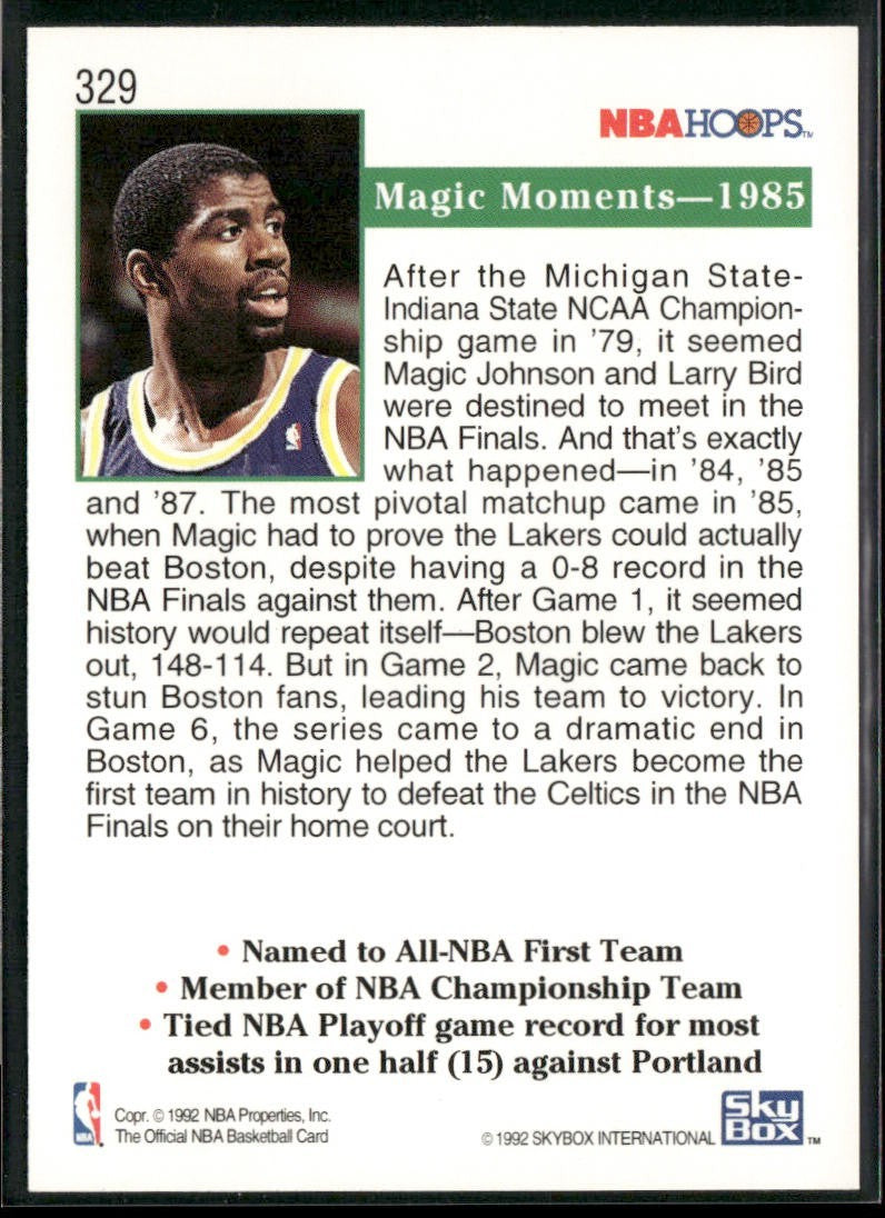 Magic Johnson Player Lot Bundle 10 Basketball Cards MJ001 Lakers back