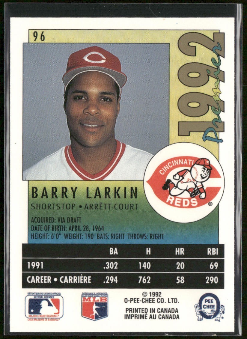 Barry Larkin Player Lot Bundle 10 Different Baseball Cards BL001 Reds back