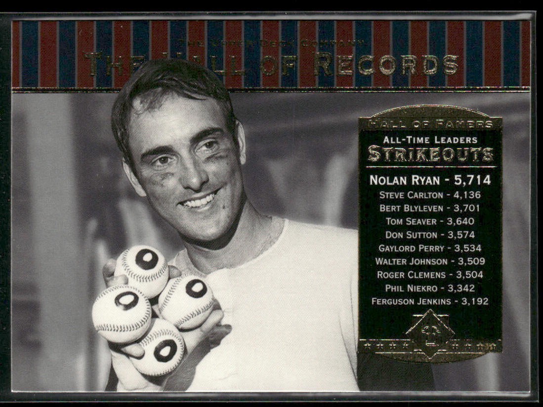 Nolan Ryan Player Lot Bundle 10 Different Baseball Cards NR003 Rangers back
