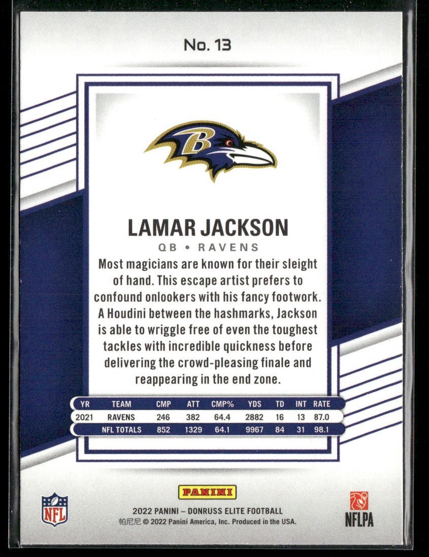 Lamar Jackson Player Lot Bundle 10 Different Football Cards LJ003 Ravens 1 RC back