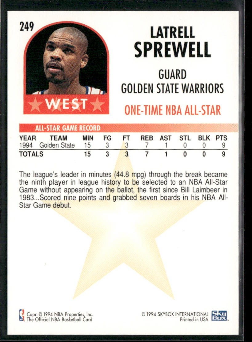 Latrell Sprewell Player Lot Bundle 10 Basketball Cards LS003 Warriors 1 RC back