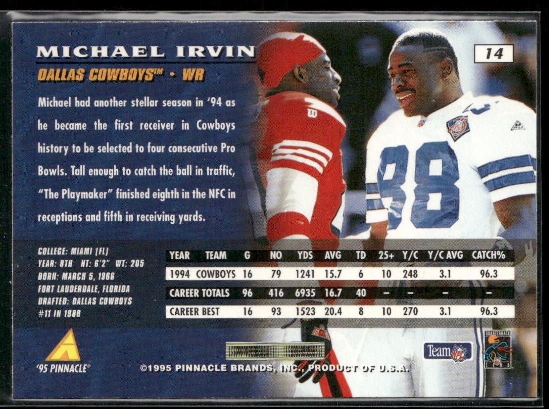 Michael Irvin Player Lot Bundle 10 Different Football Cards MI005 Cowboys back