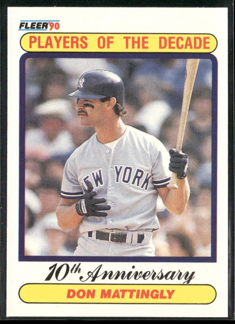 Don Mattingly Player Lot Bundle 10 Different Baseball Cards DM001 Yankees back