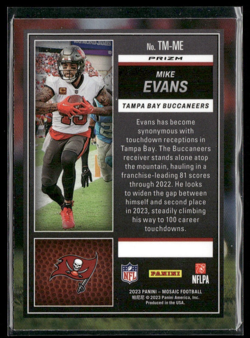 Mike Evans Player Lot Bundle 10 Different Football Cards ME002 Buccaneers back