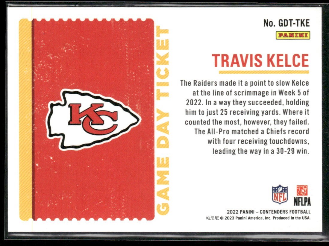 Travis Kelce Player Lot Bundle 10 Different Football Cards TK002 Chiefs back