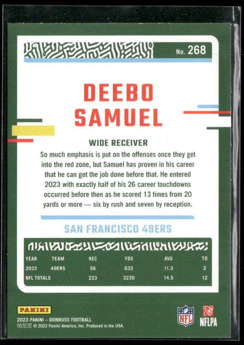 Deebo Samuel Player Lot Bundle 10 Different Football Cards DS002 San Fran 49ers back