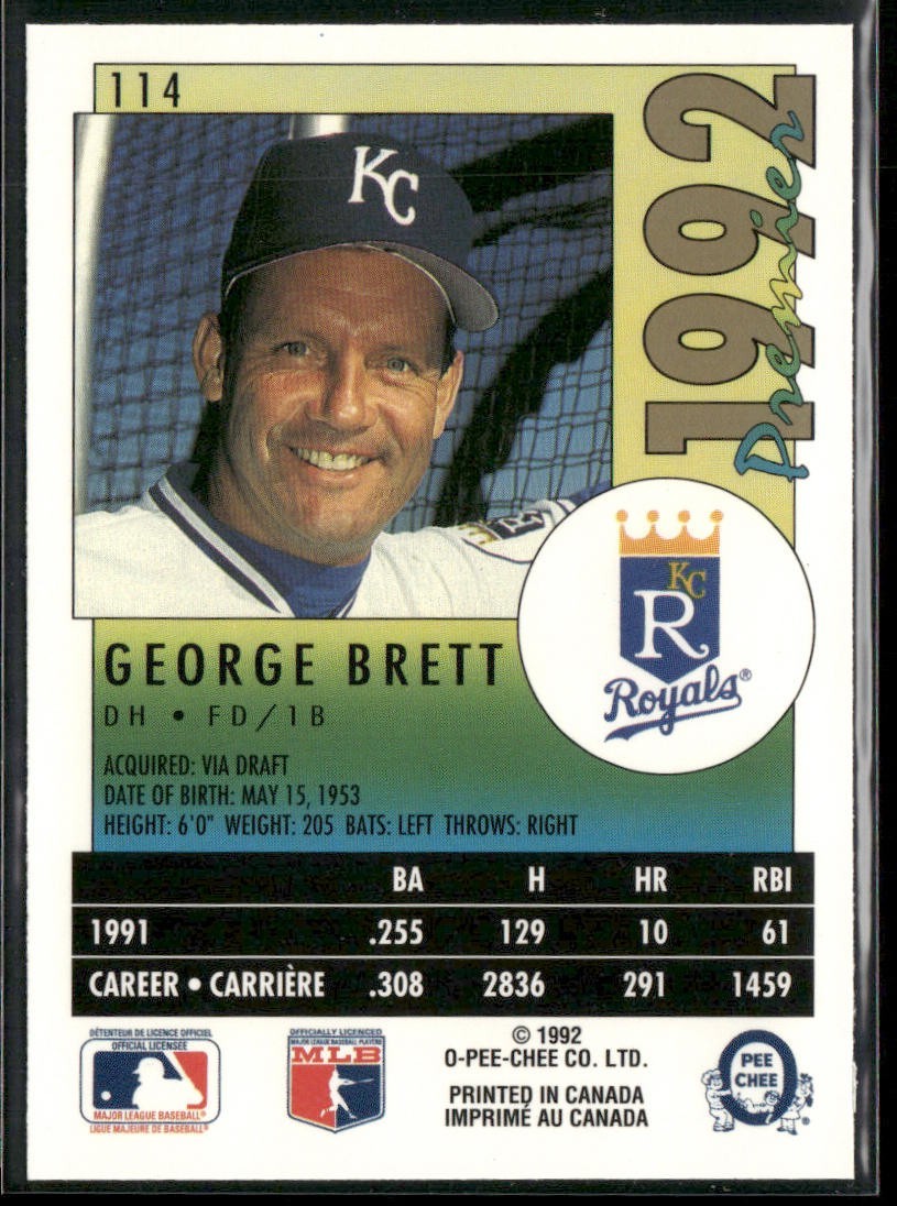 George Brett Player Lot Bundle 10 Different Baseball Cards GB001 Royals back