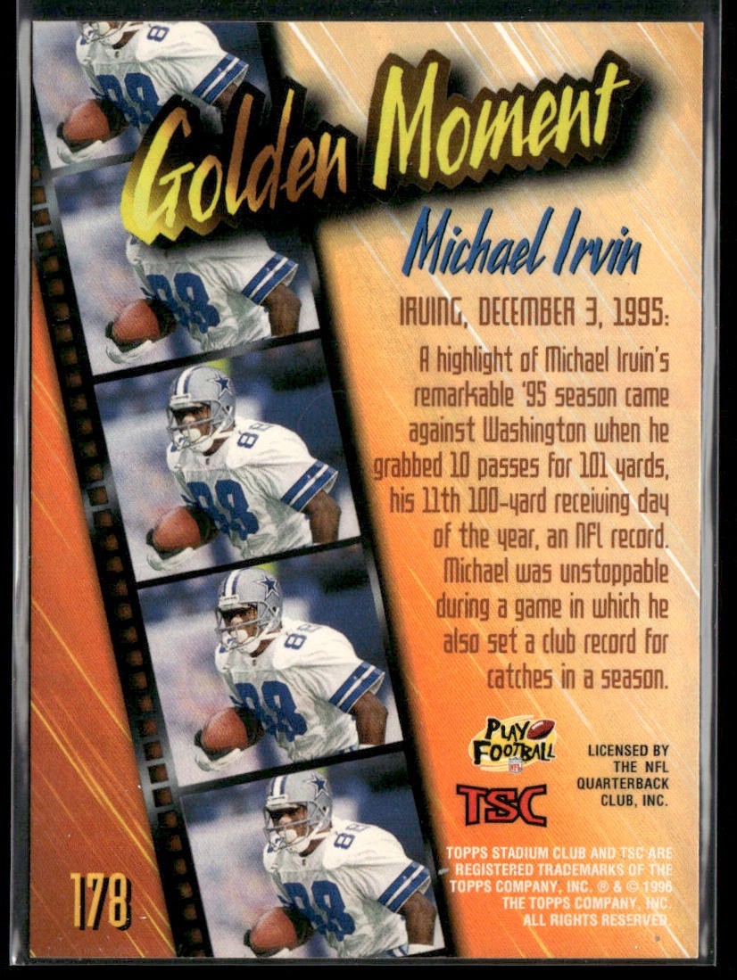 Michael Irvin Player Lot Bundle 10 Different Football Cards MI003 Cowboys back