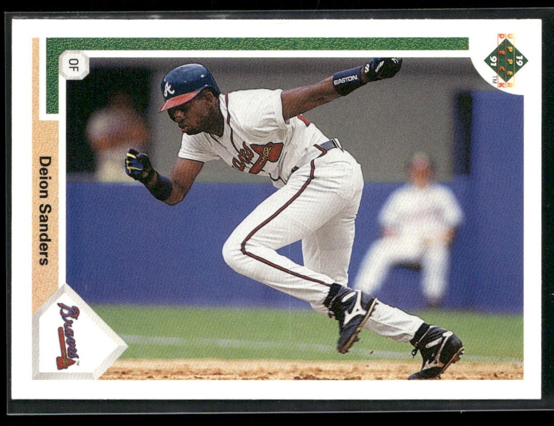 Deion Sanders Player Lot Bundle 10 Different Baseball Cards DS001 Yankees Braves back