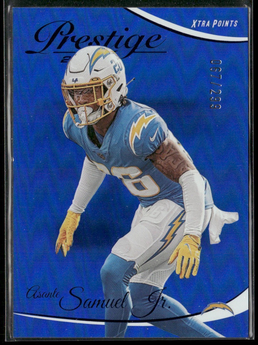 2023 Panini Prestige Xtra Points Premium Blue /299 Asante Samuel Jr #160 front