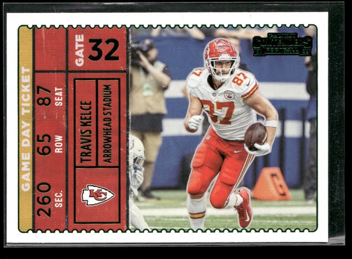 Travis Kelce Player Lot Bundle 10 Different Football Cards TK001 Chiefs back