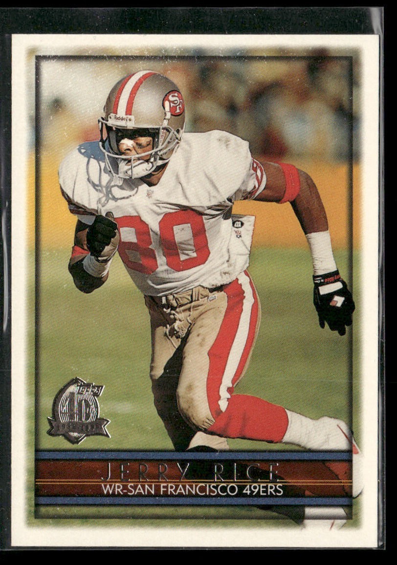 Jerry Rice Player Lot Bundle 10 Different Football Cards JR007 49ers back