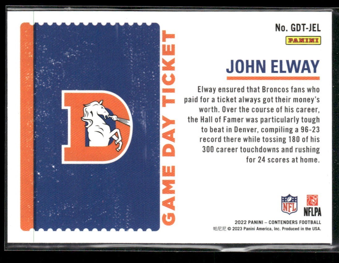 John Elway Player Lot Bundle 10 Different Football Cards JE006 Broncos back