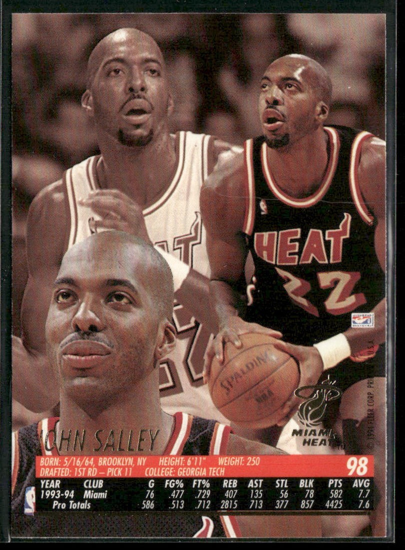 John Salley Player Lot Bundle 10 Basketball Cards JS001 Heat Pistons back