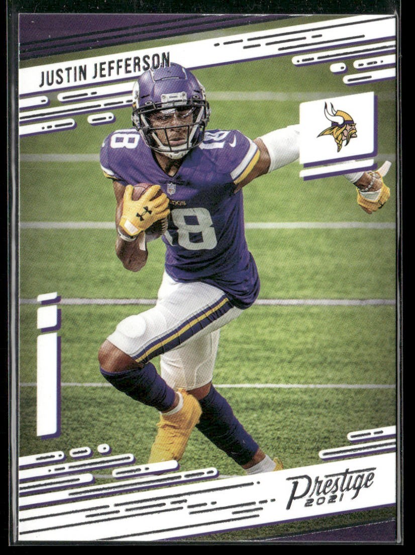 Justin Jefferson Player Lot Bundle 10 Different Football Cards JJ003 Vikings back