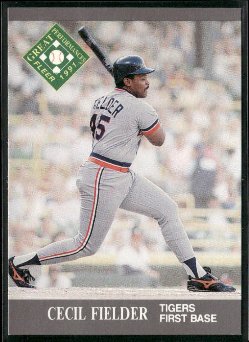 Cecil Fielder Player Lot Bundle 10 Different Baseball Cards CF001 Tigers back