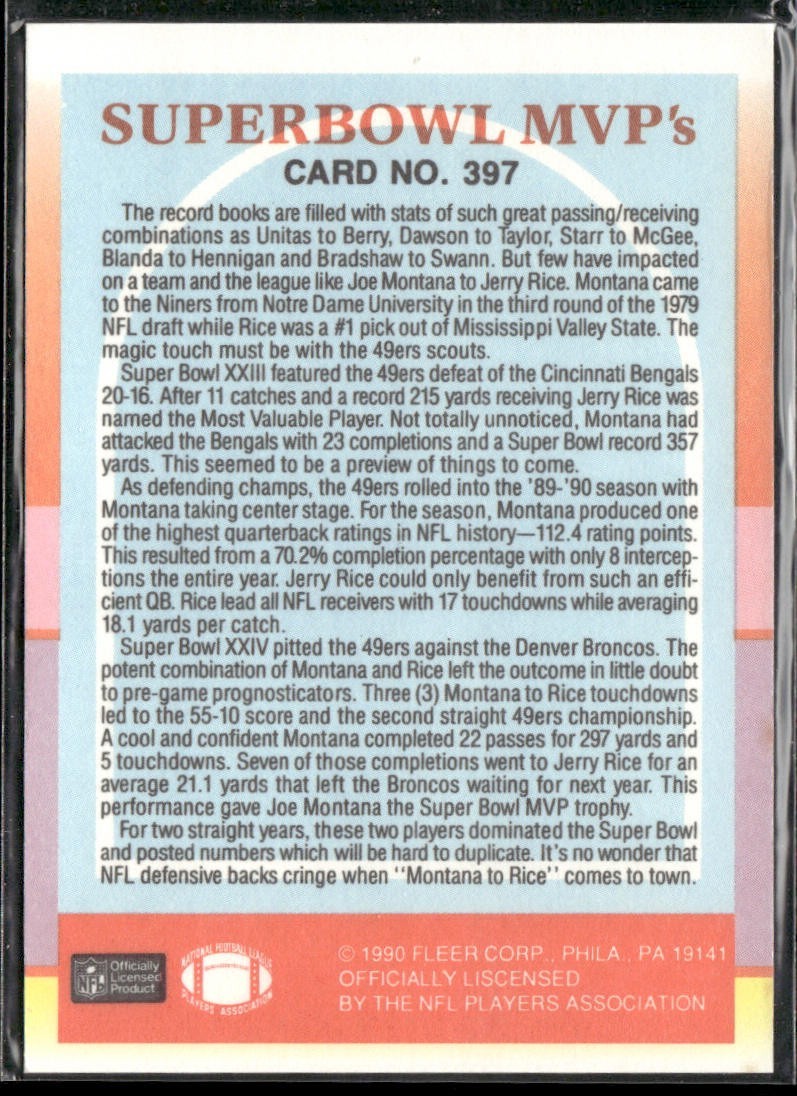 Jerry Rice Player Lot Bundle 10 Different Football Cards JR006 49ers back