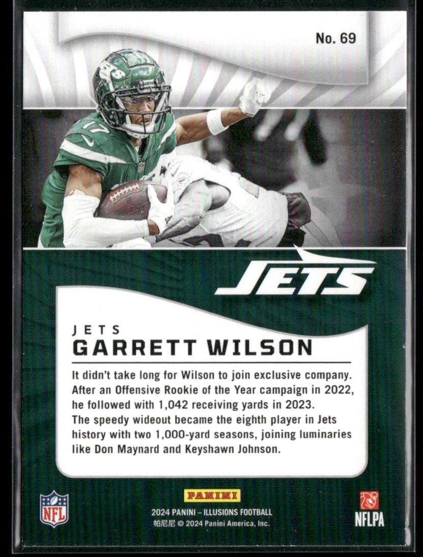 Garrett Wilson Player Lot Bundle 10 Different Football Cards GW002 Jets 4 RC back