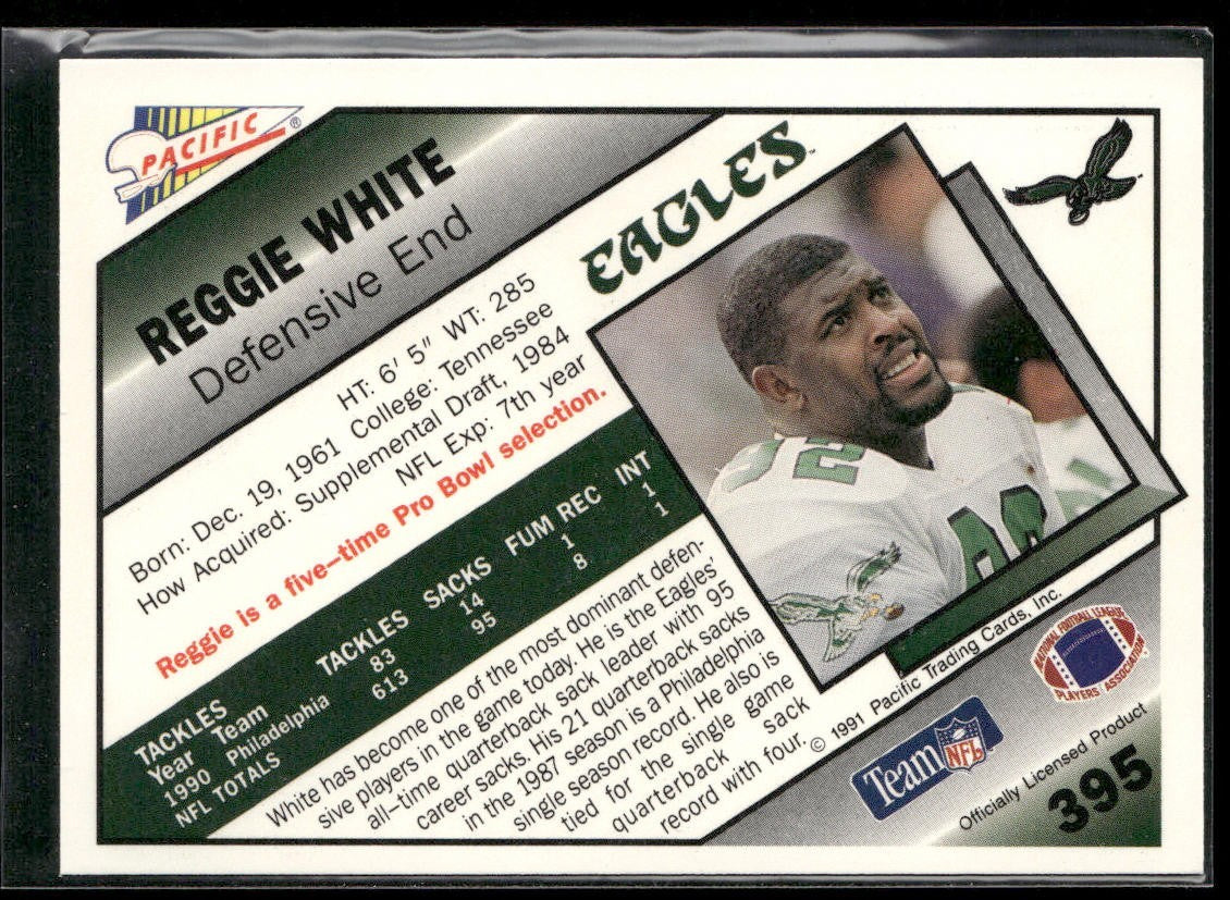 Reggie White Player Lot Bundle 10 Different Football Cards RW007 Eagles Packers back