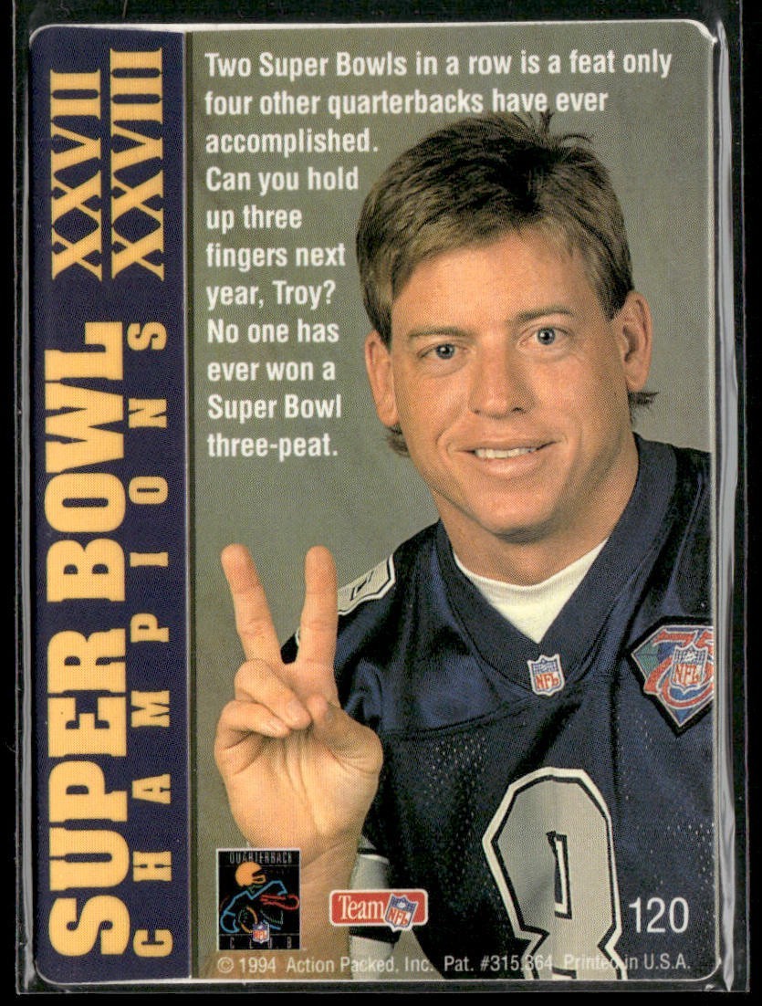 Troy Aikman Player Lot Bundle 10 Different Football Cards TA007 Cowboys back