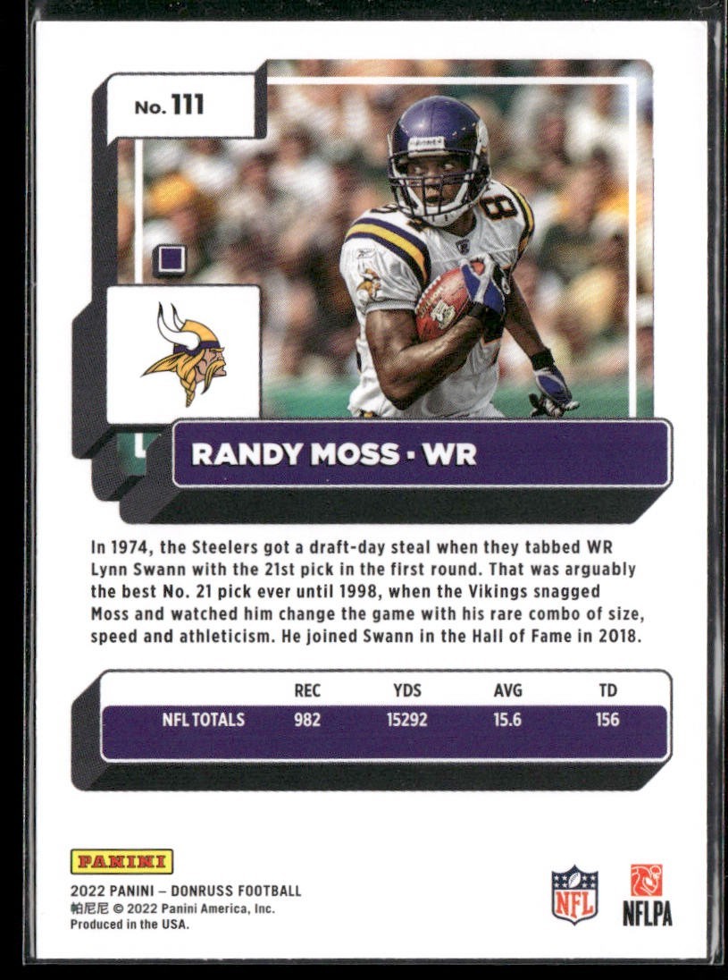 Randy Moss Player Lot Bundle 10 Different Football Cards RM002 Vikings Raiders back
