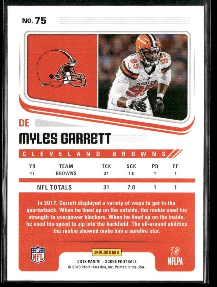 Myles Garrett Player Lot Bundle 10 Different Football Cards MG001 Browns back