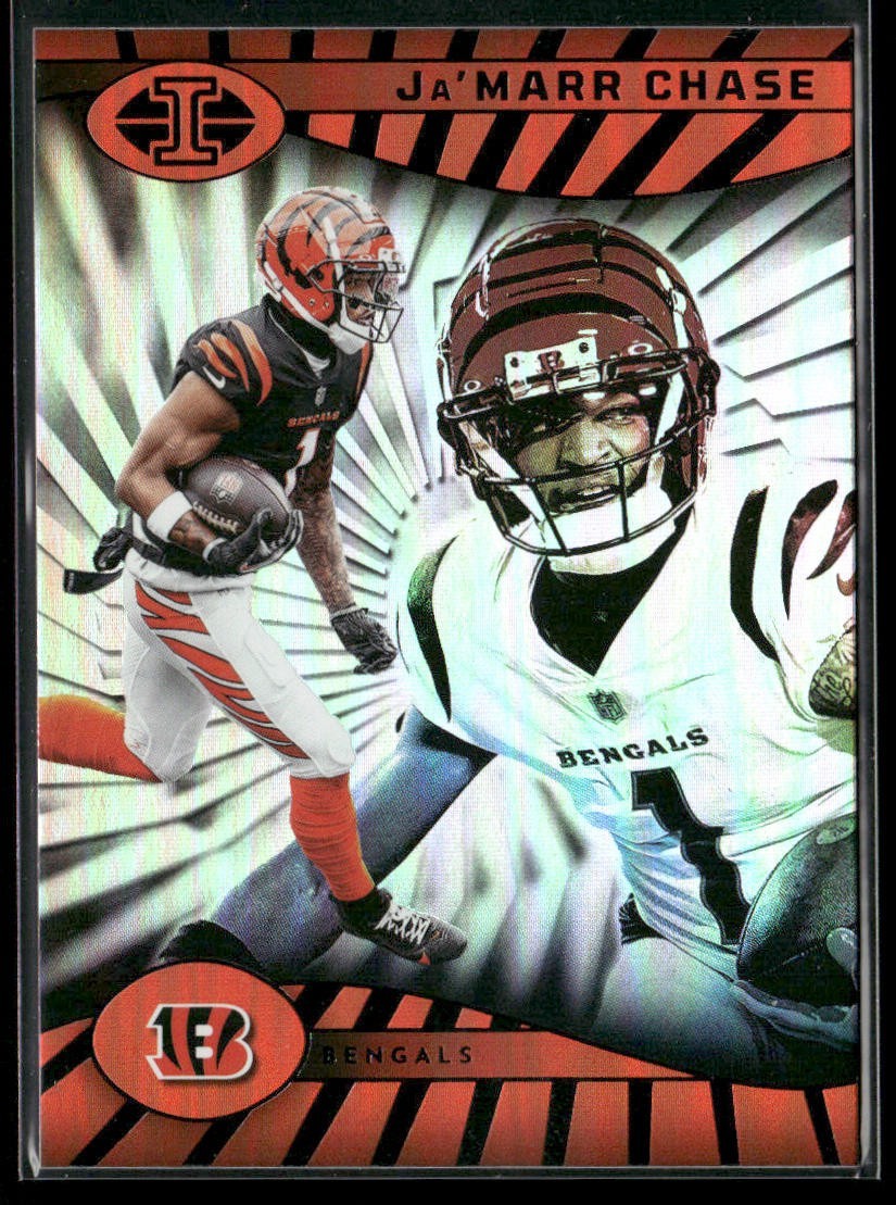 Ja'Marr Chase Player Lot Bundle 10 Different Football Cards JC001 Bengals 2 RC back