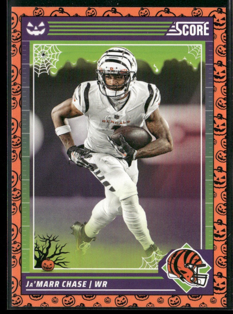 Ja'Marr Chase Player Lot Bundle 10 Different Football Cards JC004 Bengals 4 RC back