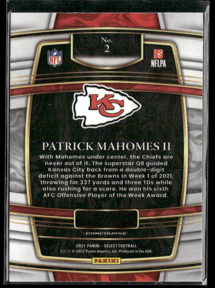 Patrick Mahomes II Player Lot Bundle 10 Different Football Cards PM001 Chiefs back