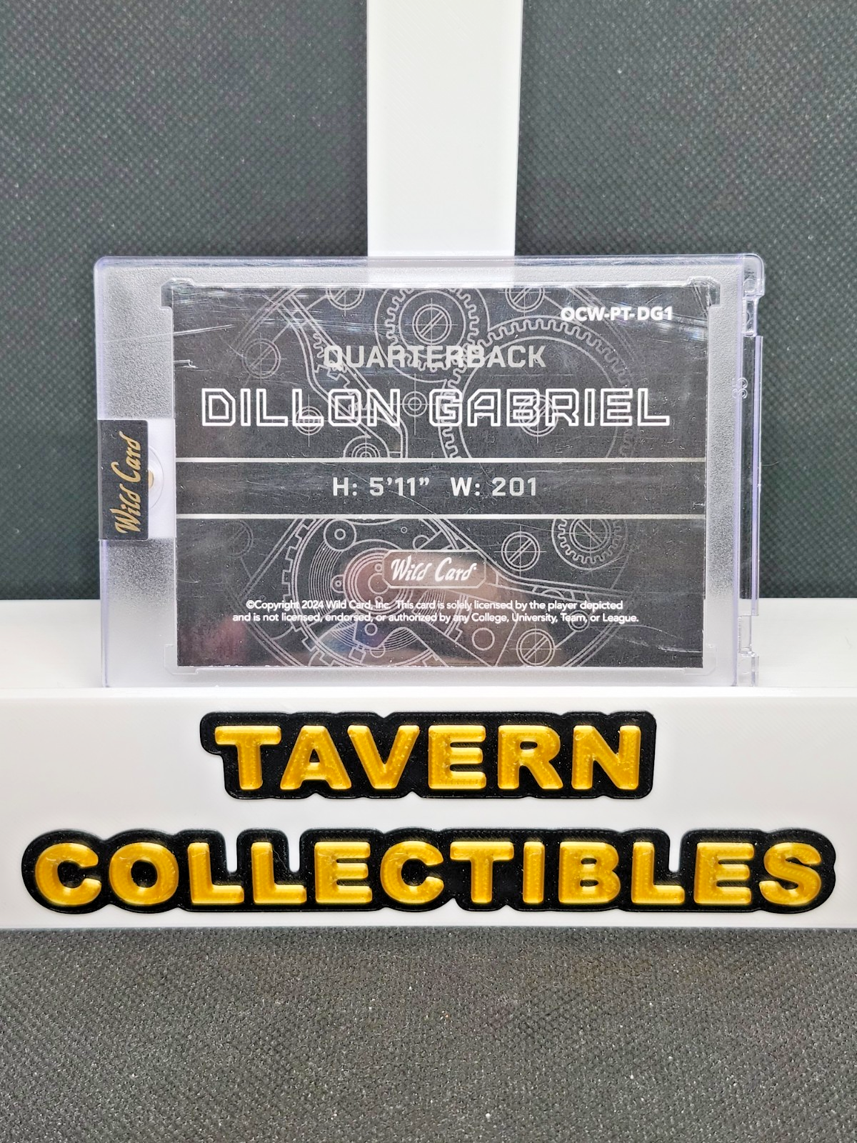 Dillon Gabriel 2024 Wild Card QB1 On the Clock Platinum RC /8 #OCW-PT-DG1 Browns back
