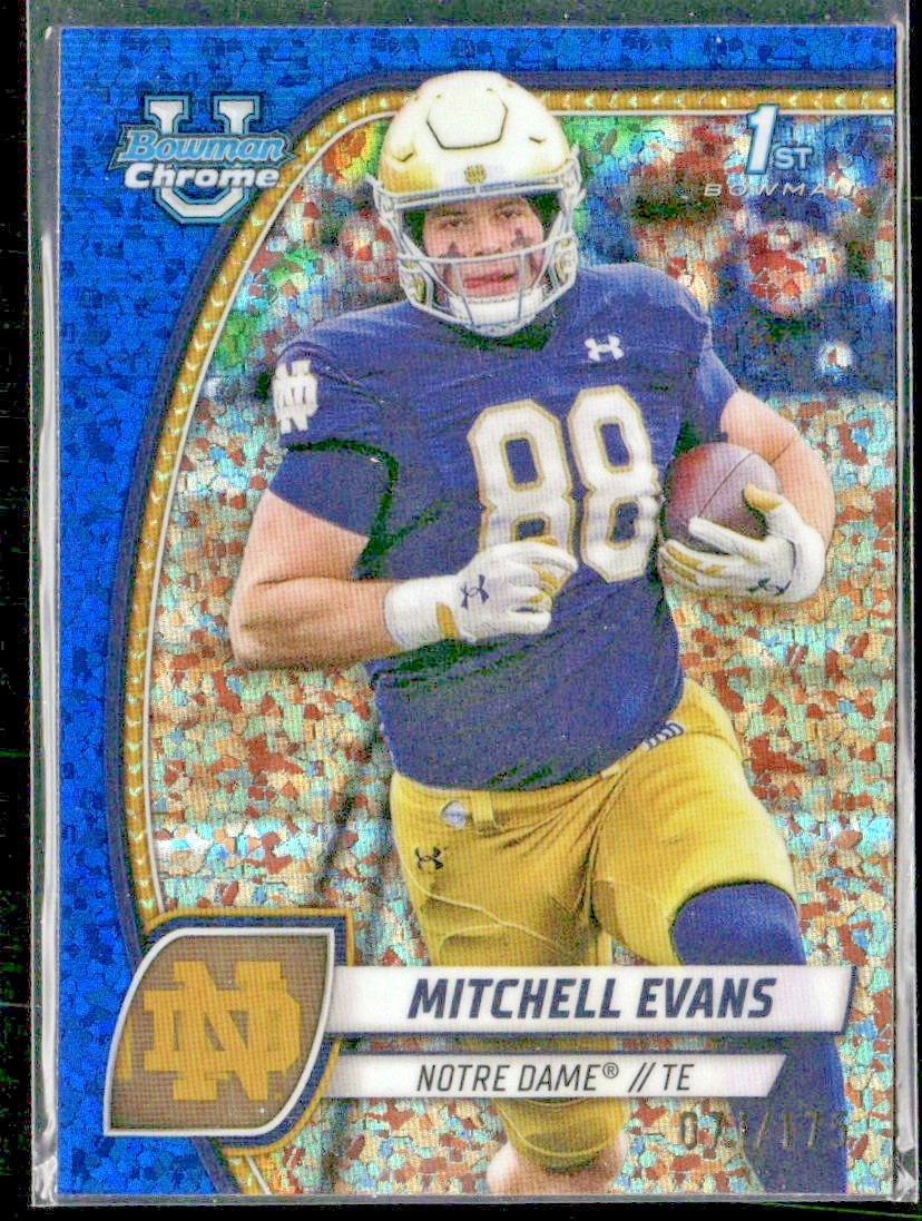 2024 Bowman U Chrome Blue Mini-Diamond Refractor /175 Mitchell Evans #132 front