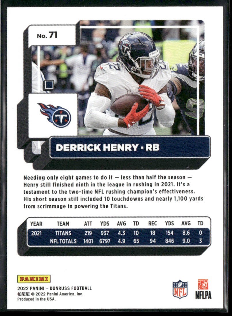 Derrick Henry Player Lot Bundle 10 Different Football Cards DH001 Titans Ravens back