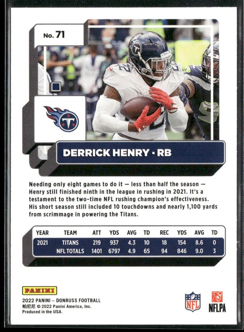 Derrick Henry Player Lot Bundle 10 Different Football Cards DH002 Titans Ravens back