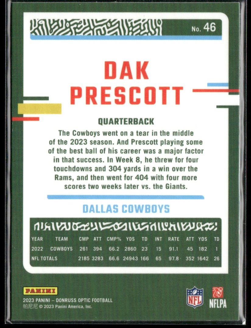 Dak Prescott Player Lot Bundle 10 Different Football Cards DP001 Cowboys back