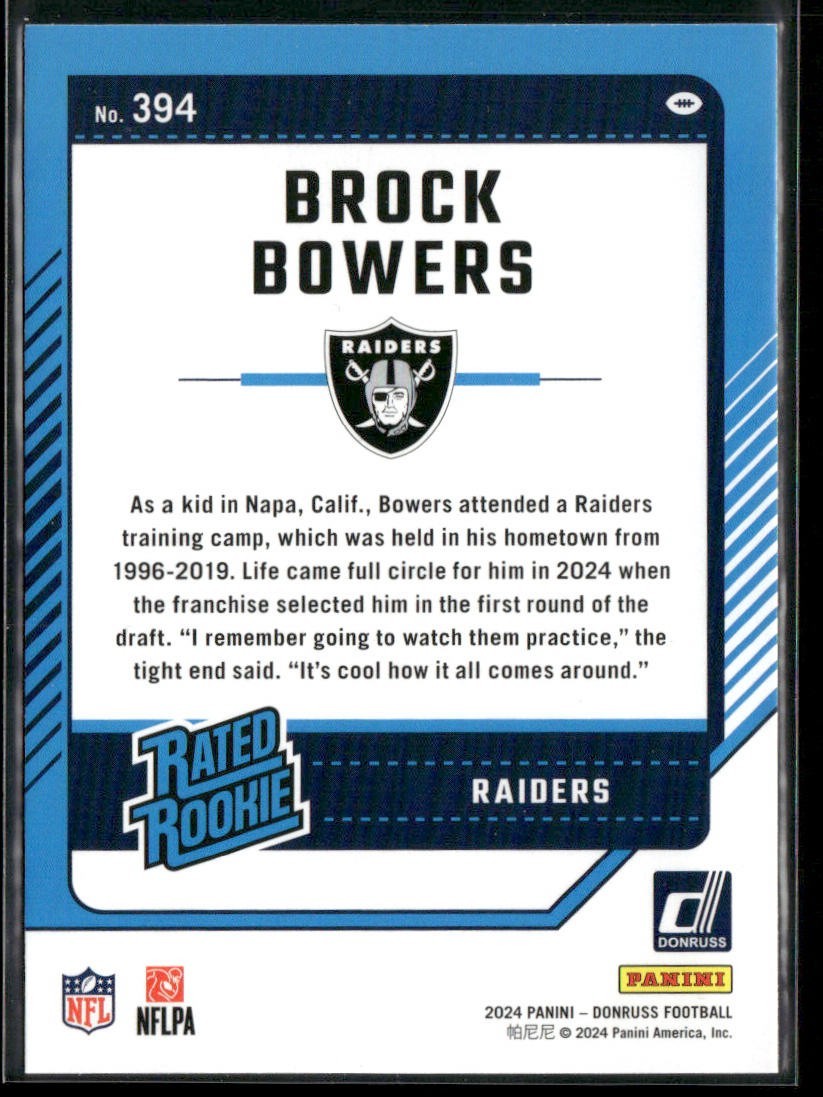 Brock Bowers Player Lot Bundle 8 Different ROOKIE Football Cards BB001 Raiders back