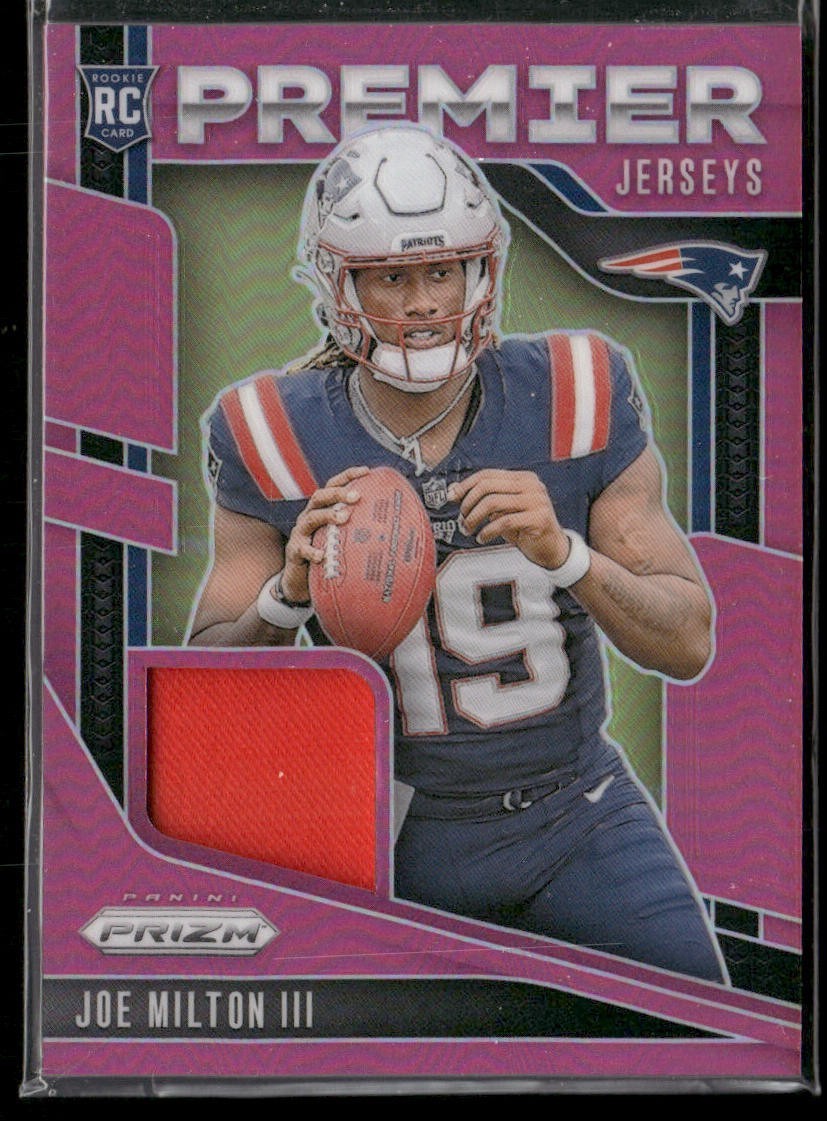 Joe Milton III 2024 Panini Prizm Premier Jerseys Pink Prizm Rookie Card # PJ-JMN front