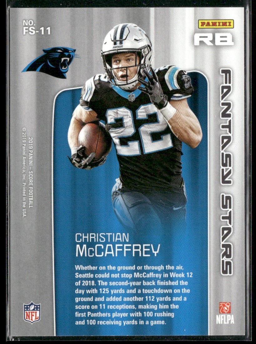 Christian McCaffrey Player Lot Bundle 10 Different Football Cards CM001 back