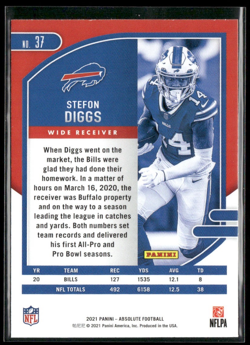 Stefon Diggs Player Lot Bundle 10 Different Football Cards SD002 Bills Vikings back