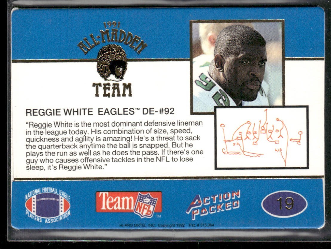 Reggie White Player Lot Bundle 10 Different Football Cards RW002 Eagles Packers back