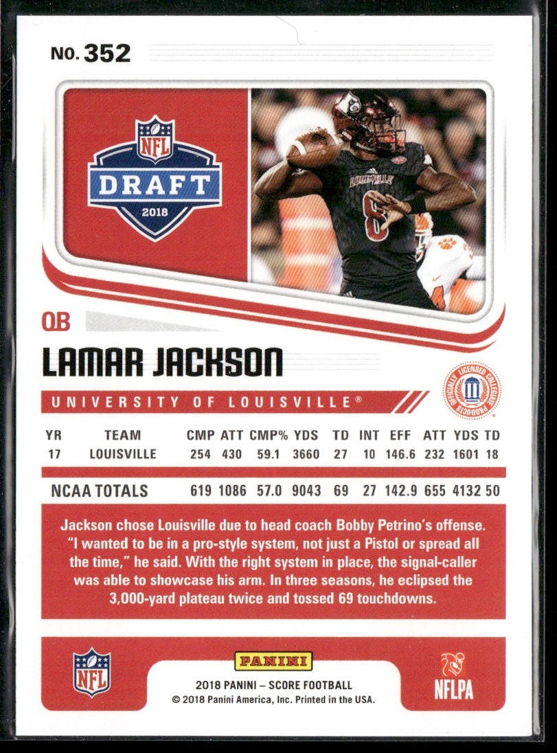Lamar Jackson Player Lot Bundle 10 Different Football Cards LJ003 Ravens 1 RC back